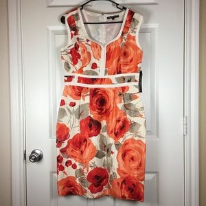 NWT Isabella DeMarco orange cream floral dress 8